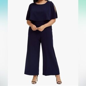 Connected Apparel Navy Blue  Jumpsuit 10P Elegant Evening‎ Wear Classic Modern